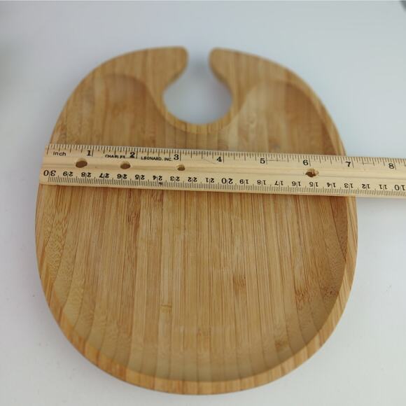 Set of 3 Wood Wine & Dine Plates Wine Mingling Plates With Wine Glass Holder - Picture 4 of 5